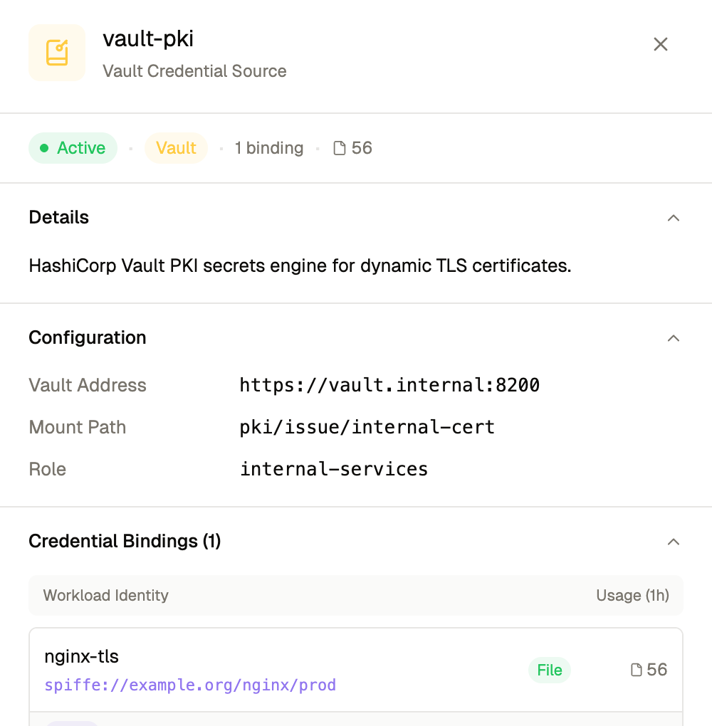 Riptides Credential Sources — Vault PKI configuration and bindings